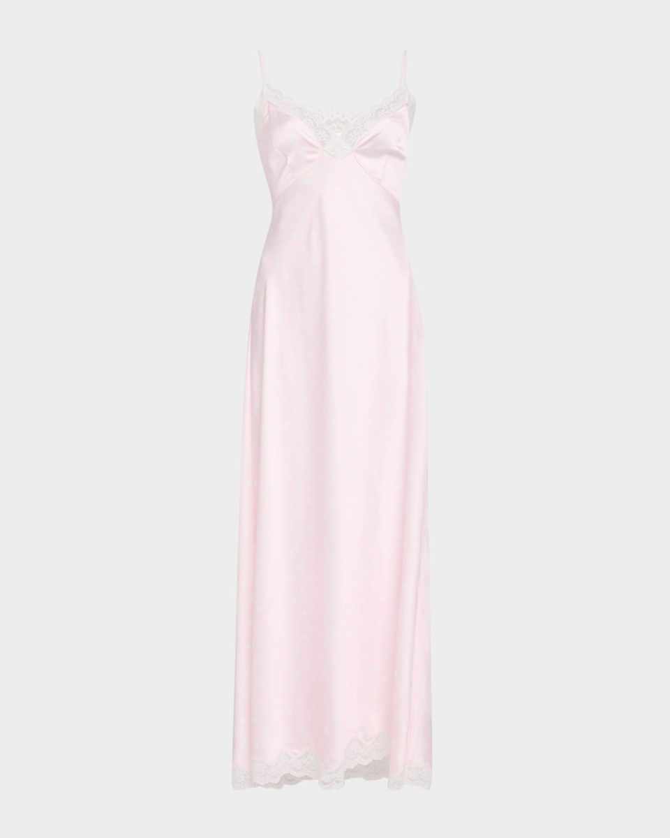 Manuela Satin Polka Dot Maxi Slip Dress